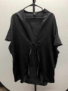 Victoria's Secret Black Satin-Like Robe